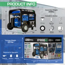 DuroMax XP10000HX dual fuel CO Alert 10k Generator 12