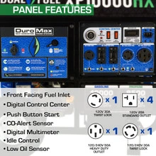 DuroMax XP10000HX dual fuel CO Alert 10k Generator 10