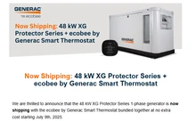 Generac 48kW Generator + ecobee Smart Thermostat SCAQMD