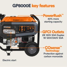 Generac GP8000E Portable Generator  PowerSystems 4